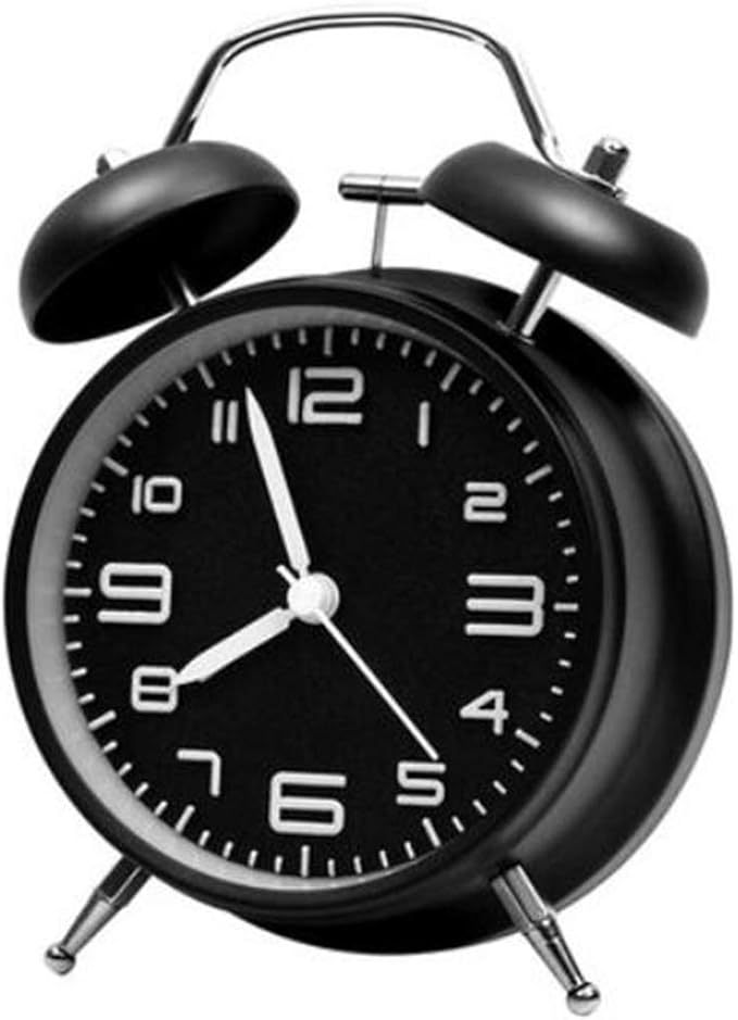 Alarm Clock 4” Twin Bell Loud Mechanical WindUp Clock With