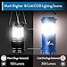 Collapsible LED Camping Lantern with Flash Light, Ultra Bright 300 Lumens COB Lighting Source Great for Hurricanes, Emergency, Outdoor Hiking, Portable Battery Powered Camping Lights (2-Pcs, Blue)