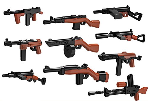 DoubleChin Weapon Pack for Lego Minifigures - WW2 Guns Rifles Shotguns