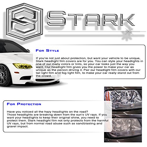 12" x 36" In / 1 x 3 Ft Stark Glossy Yellow Smoke Tint Headlights Tail Lights Fog Lights Vinyl Wrap Film