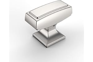 Amerdeco 10 Pack Brushed Satin Nickel Cabinet Knobs 1.4 Inch(35mm) Single Hole Cabinet Handles Dresser Knobs Drawer Knobs and Pulls for Bathroom Cabinets ZH0010