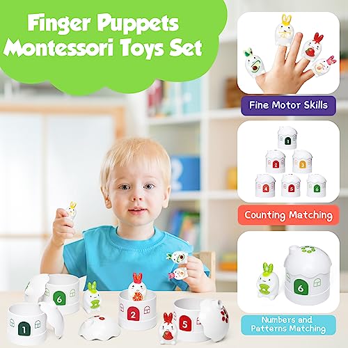 Learning Toys for 1 2 3 Year Old, 12 Pcs Farm Animal Finger Puppets