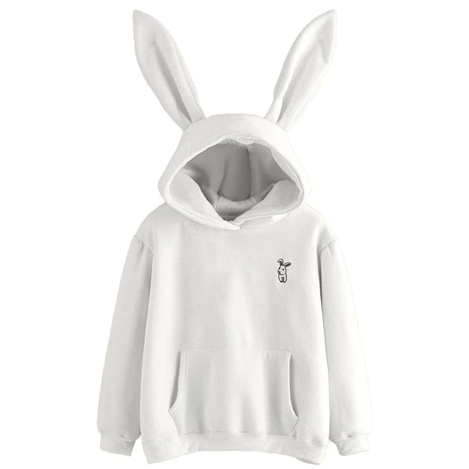 Damen Hoodies, VEMOW Langarm Cute Kaninchen Ohr Weiß Sweatshirt Tops Bluse