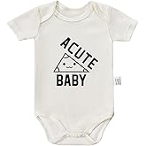 NeulaChic Acute Baby Bodysuit, Toddler Clothes Unisex, Newborn Announcement Outfit, Infant Short Sleeve Jumpsuit 0-24 Month