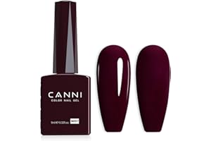 CANNI Dark Red Gel Nail Polish, 1Pcs Burgundy Red Gel Polish Deep Red Color Nail Polish Gel High Gloss Soak Off U V Gel Nail French Nail Manicure Salon DIY