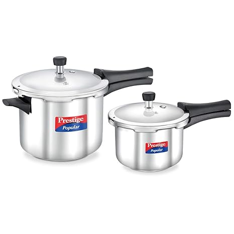 Prestige Stainless Steel Value Pack Pressure Cooker 5 Litre & 2 Litre