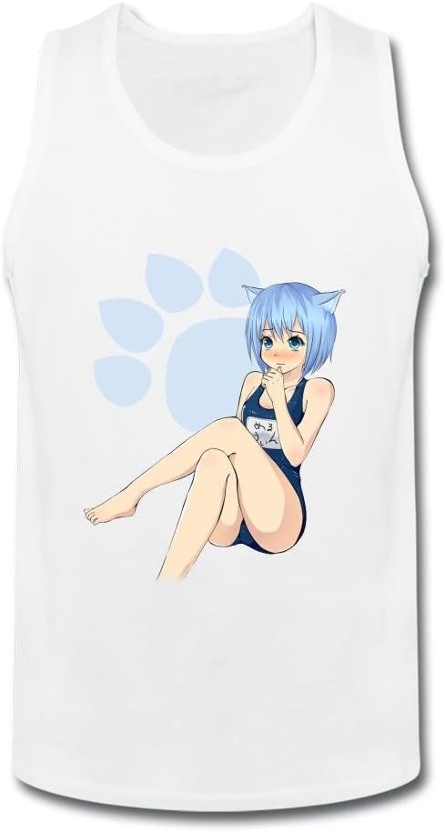 JustLikeSun Men's Cat Planet Cuties Melwin Anime Tank Top
