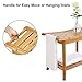SONGMICS Bamboo Shower Bench Seat, Portable Spa Bathing Stool, with Towel Shelf for Indoor or Outdoor, Handles, Natural UBCB25Y