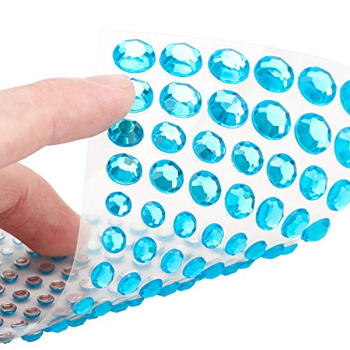 12 Sheets Gem Stickers, Gartful Colorful Round Rhinestone Stickers for Crafts Self Adhesive Jewel Sticker for Makeup, Nail, Craft & Art Project, Festival, 6 Sizes (3mm, 4mm, 5mm, 6mm, 8mm, 10mm)