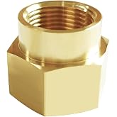 Joywayus 1 Pack Brass 1" NPT Female to 3/4" NPT Female Pipe Fitting Adapter | Hex Connector, Reducer Adapter
