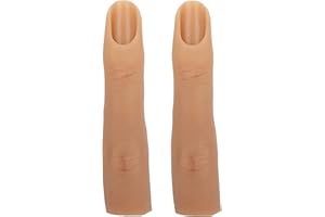 YOKILLY Silicone Practice Fingers for Acrylic Nails, Bendable Fake Nail Training Finger Manicure DIY Nail Art (3-2pcs)