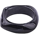 Resin Irregular Bangle Wrap Bracelet Colorful for Women Jewelry Geometric Bohemian Holiday Elegant Round Acrylic Bracelet White Black Multicolor-Black