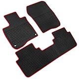 iallauto All Weather Floor Liners Custom Fit Honda CR-V CRV 5th 2017 2018 2019 Heavy Duty Rubber Car Mats Vehicle Carpet Odorless-Black Red