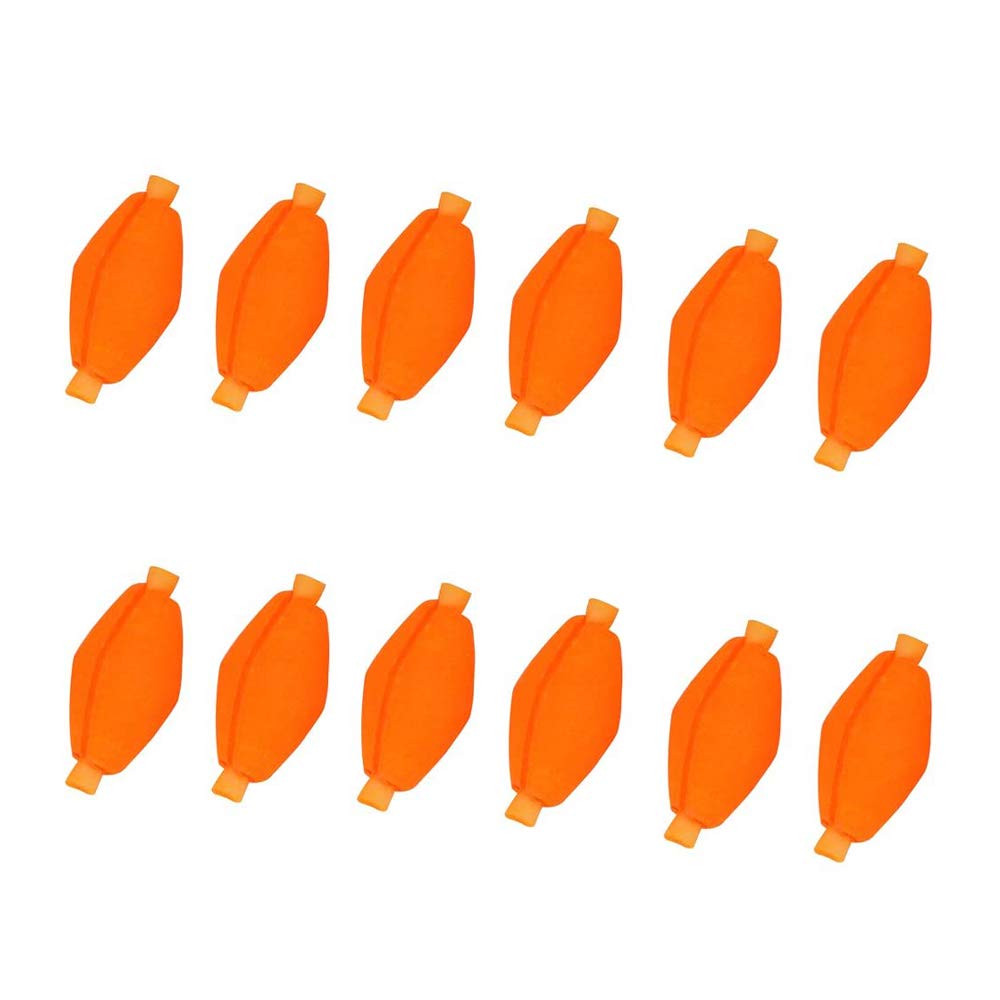 ANCLLO 6pcs Float Foam Olive Shape Indicators Fly Fishing Accessory, Red