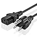 TNP Universal Power Cord (6 Feet) - NEMA 5-15P to IEC320C13 Power Cable Wire Connector Socket Plug Jack - Black primary