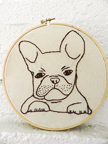 French Bulldog Hoop Art. Embroidery Hoop Art. Pet Art. French Bull Dog. Personalized Pets Gift. Dog. 7 inches.