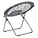 Giantex Folding Bunjo Bungee Chair Outdoor Camping Gaming Hiking Garden Patio Round Web Portable Steel Bungee Dish Chairs for Adults Kids, Gray