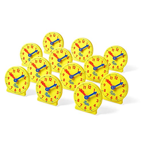 hand2mind Mini Geared Clock, Telling Time Teaching Clock, Learn to Tell