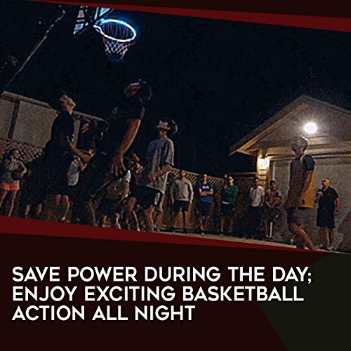 Light Up Basketball Hoop - Solar Powered LED Lighted Basketball Rim Kit - Waterproof Indoor Outdoor Glow Basketball Hoop - Perfect for Kids Adults Training Games Playing at Night - Thumbnail 6