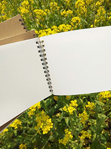 image for VEEPPO A5 Pack of 4/8 Spiral Natural Kraft Cover Blank Paper Notebook 