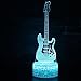Visual 3D lamp Electric Guitar Musical Instruments Illusion Night Light Festival Birthday Day Children Gift Nursery Bedroom Desk Table Decoration for Boys Kids Music Lovers by KIVVEE