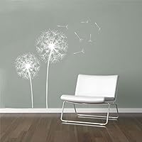 CreativeWallDecals Wall Decal Vinyl Sticker Decals Art Decor Design Dandelion Flower Nature Plants Botanic Grass Forest Bedroom Living Room Nursery (r161)