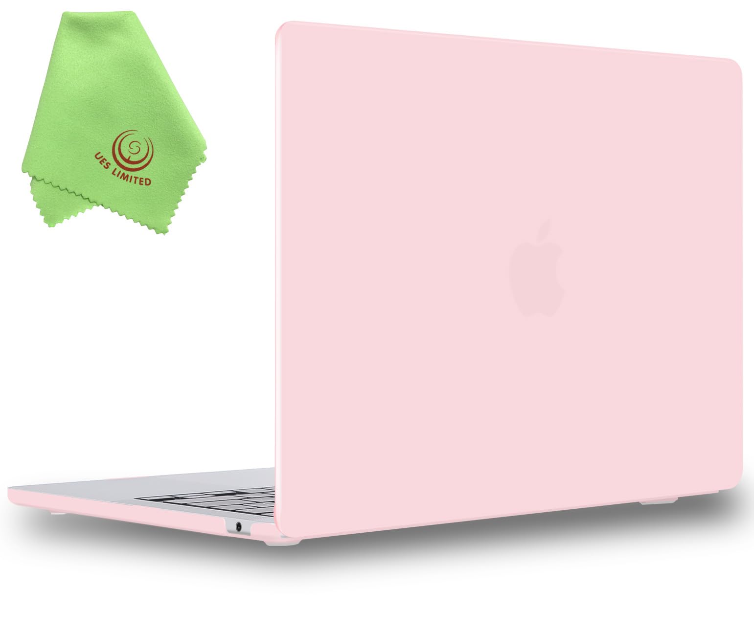 UESWILL Case Compatible with MacBook Air (15 inch, M2 M3 M4 M5, 2023 2024 2025 2026) Model A3448 A3241 A3114 A2941, Matte Hard Shell Cover + Microfiber Cloth, Rose Quartz