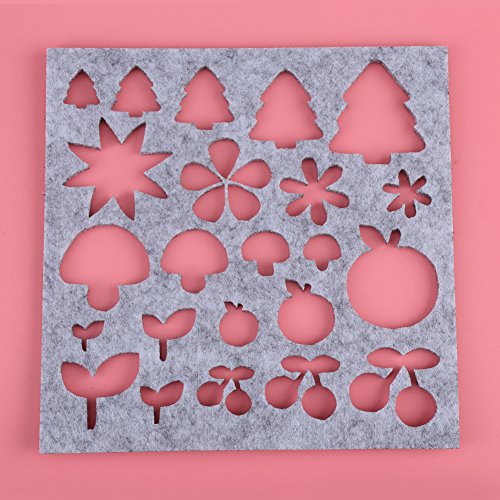7Pcs/Set DIY Needle Felting Applique Mold Felt Template Beginner Craft Tool,Lovely Patterns-Tree, Cloud, Bone, Butterfly, Flower, Squirrel