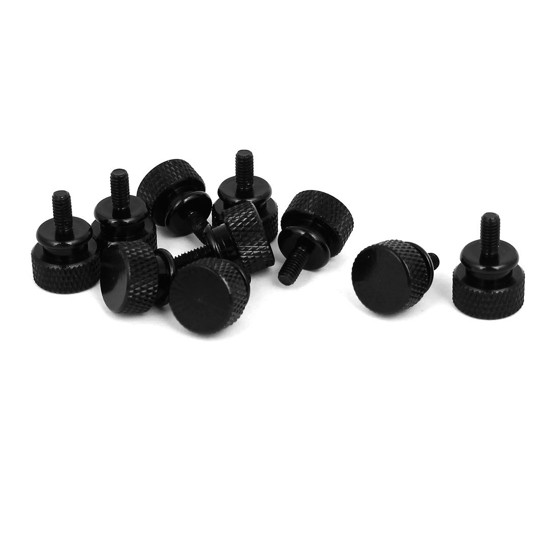 Sourcingmap Computer PC Case M3.5x7mm Fully Threaded Knurled Thumb Screws Black 10pcs