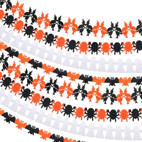 8 Pack Halloween Paper Garland Decoration Set, Witch Ghost Paper Chain at Amazon