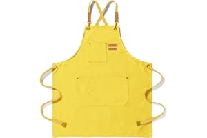 Duogoo Kitchen Chef Aprons for Women and Men with 3 Pockets for Cooking BBQ Bib Work