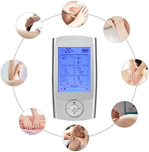 Cleared Rechargeable Mini Massager,16 Modes Tens Unit with 8 Pads,Hand Held neck Body Electrical Pain Relief Machine