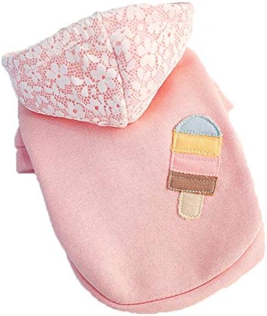 PGYZ Autumn Lace Ice Cream Hoodie Dog Two Feet Clothes Pink Xs