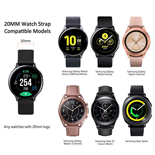 6 Pack Sport Bands for Samsung Galaxy Watch Active 2 40mm 44mm & Active 40mm & Galaxy Watch 3 41mm & Galaxy Watch 42mm… - Image 2