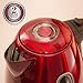 OVENTE Electric Kettle, 1.7L Stainless Steel Water Heater and Boiler for Coffee or Tea with BPA Free & Cordless Body, Auto Shut-Off, Boil-Dry Protection, LED Light and Removable Filter, Red KS96R