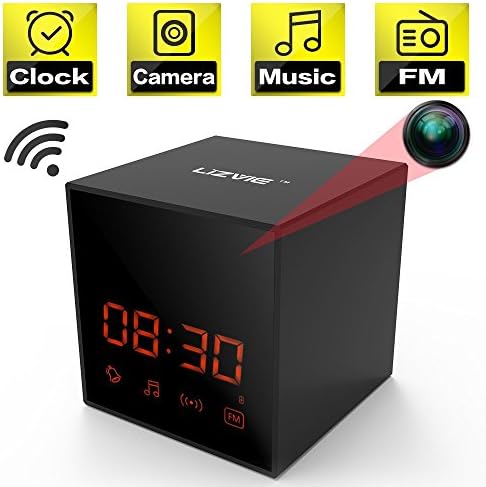 Spy Hidden Nanny Home Wifi Clock Camera, Enhanced Night Vision, Wireless Speaker, Motion Detection, Remote Live Video Recorder, FM Radio, 12&amp;24 Alarm Clock, iOS and Android Compatible