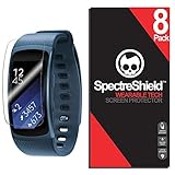 Spectre Shield Samsung Gear Fit2 Screen Protector (8-Pack) Accessory Screen Protector for Samsung Gear Fit2 Case Friendly Full Coverage Clear Film