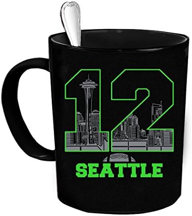 Custom Personalized Seattle Twelve Black 15 oz Coffee Mug