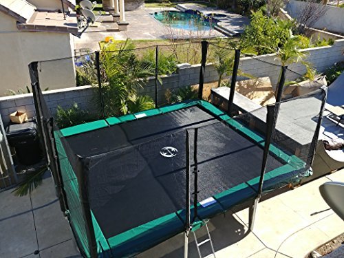 Happy Trampoline - Galactic Xtreme Gymnastic Rectangle Trampoline with Net Enclosure - High Performance & Safety Features Commercial Grade I Life-time warranty, 550 lbs Jumping Capacity, 14 X 16 Ft