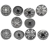Rockin Beads Mixed 50 Antique Silver Fillagree Sewing Metal Buttons 1 to 1-1/4