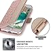 iPhone 7 Case, iPhone 7 Wallet Case, WWW [ Mirror Series] RFID-Resisting PU Leather Case Kickstand Flip Case with Card Slots and Mirror for Apple iPhone 7 Rose Gold