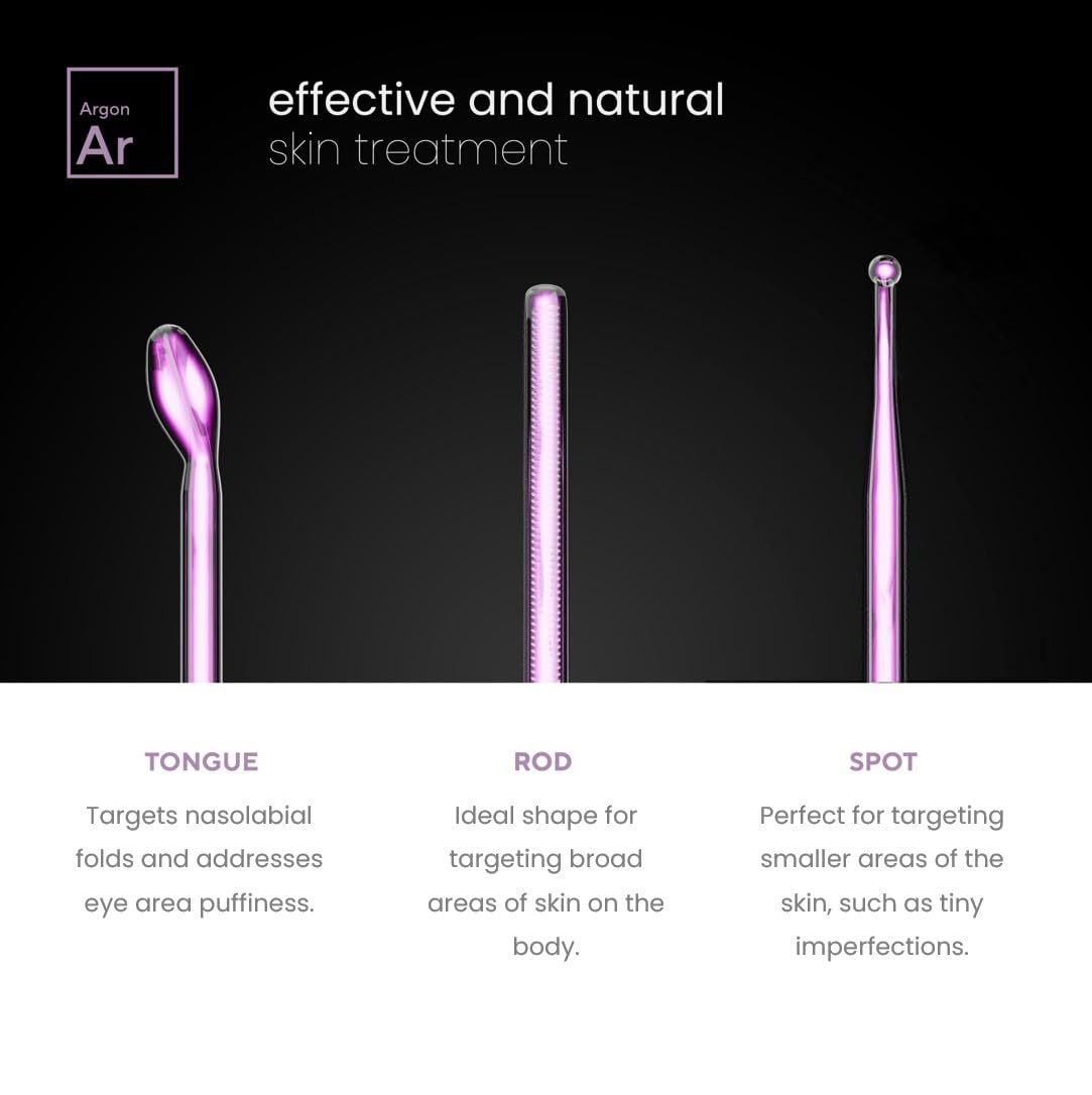 NuDerma Professional Skin Therapy Wand - Portable Skin Therapy Machine with 6 Neon & Argon Wands – Boost Your Skin – Clear Firm & Tighten