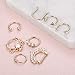 ORAZIO 8PCS 16G 316L Stainless Steel Septum Hoop Nose Ring Horseshoe Rings Daith Piercing Jewelry Diameter 8MM 10MM (B:Rose Gold Tone Diameter 8MM)