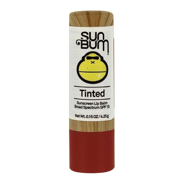 SUN BUM TINTED LIP BALM SAND BAR | SPF 15 | UVA / UVB BROAD SPECTRUM PROTECTION | SENSITIVE SKIN SAFE | HYPOALLERGENIC,PARABEN FREE | OZYBENZONE FREE | 0.15 OZ