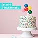 Oasis Supply Multicolored Balloon Cluster Cake & Cupcake Topper, Reusable Plastic Topper For Cake Decorations, 5” Tall, 4 Pack