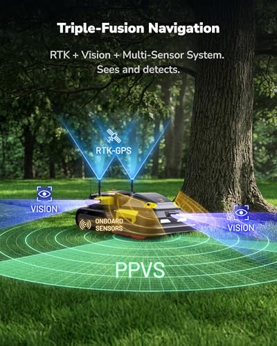 YARBO Robot Lawn Mower Pro with Modular Design for Large Yard up to 6 Acres, Remote Control Robotic Lawnmower with 0.8"-4.0" Cutting Height, AI Vision & RTK for Navigation