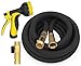 Garden Hose – 100 FT Heavy Duty Expandable - Premium Flexible & Expanding - 9-Pattern High-Pressure Water Spray Nozzle & Bag - No Kink Tangle-Free Lawn & Plant Watering – Triple Layer & Brass (50)