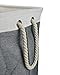 iwill CREATE PRO Folding Laundry Hamper,100% Natural Linen,Cotton Lining Dirty Clothes Sorter,Collapsible Laundry Container,Grey