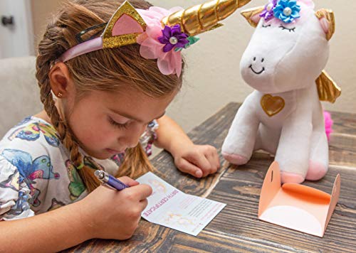 Light Autumn Unicorn Gifts - Unicorn Stuffed Animal - Unicorn Toys for Girls Any Year Old - Bonus Headband and Stickers with Plush Stuffed UnicornToy - Perfect for Any Gift or Party!