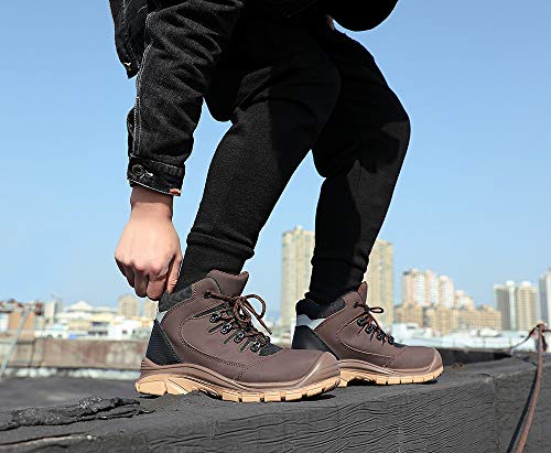 DRKA Men's Steel Toe Work Boots Water Resistant Safety Shoes(18950-brn-40) - Thumbnail 4